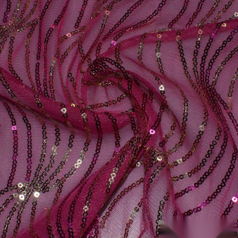 Pink Sequin Mesh, Polyester