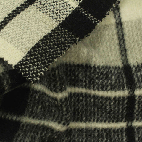 Dark Grey Plaid Knit, Polyester