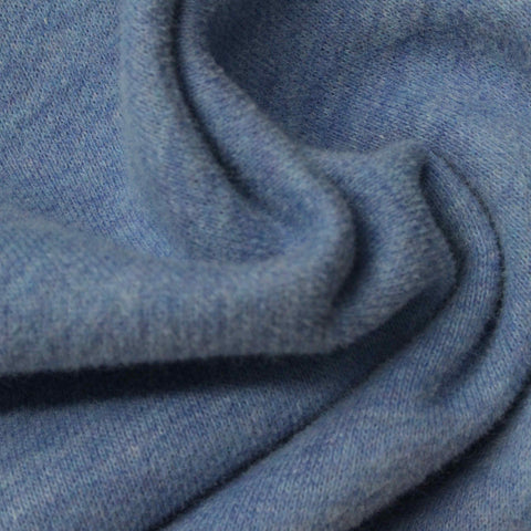 Blue Marl French Terry, Cotton-Poly, 262 gsm