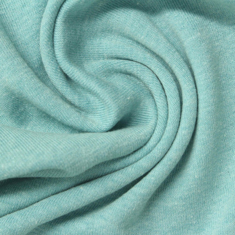 Light Blue-Green Marl Rib Knit, Poly-Cotton