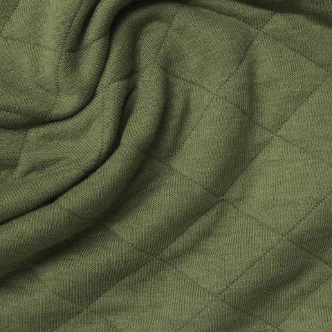 Olive Diamond Jacquard, Poly-Cotton, 317 gsm