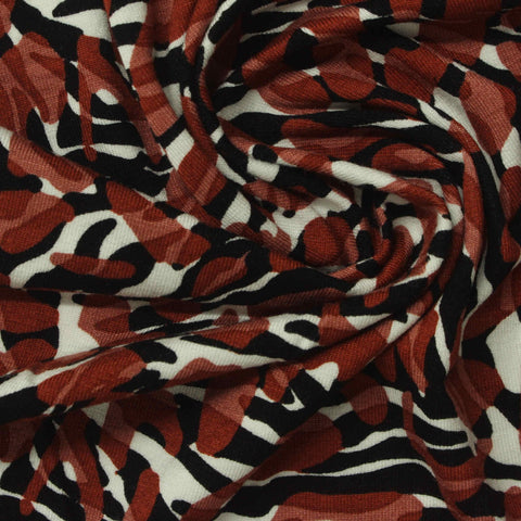 Brown Animal Print Jersey Knit, Viscose, 220 gsm