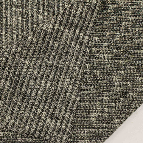 Light Grey Stripe Rib Knit, Viscose-Poly