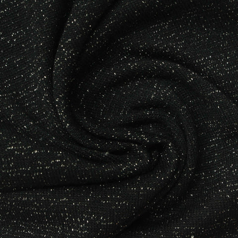 Black Marl Chunky Knit, Polyester, 215 gsm