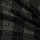Grey Plaid Rib Knit, Polyester — photo 3
