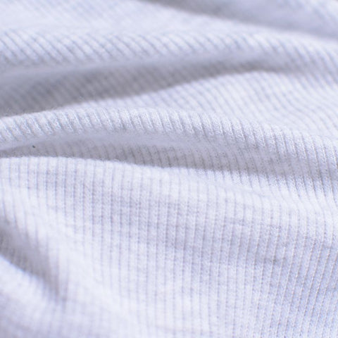 Heather Grey Marl Rib Knit, Poly-Viscose, 213 gsm