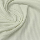 Polyester Stretch Rib Knit Fabric, 260 gsm, 150 cm — White — photo 3