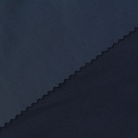 Viscose Polyester Stretch Scuba Knit Fabric, 250 gsm, 165 cm — Navy