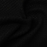 Polyester Viscose Rib Knit Fabric, 285 gsm, 155 cm — Black — photo 3