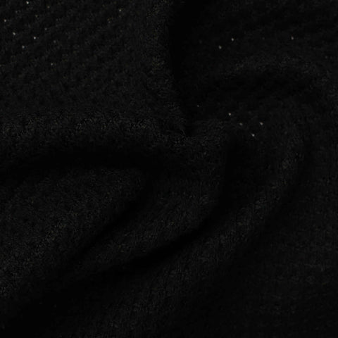 Polyester Viscose Rib Knit Fabric, 285 gsm, 155 cm — Black