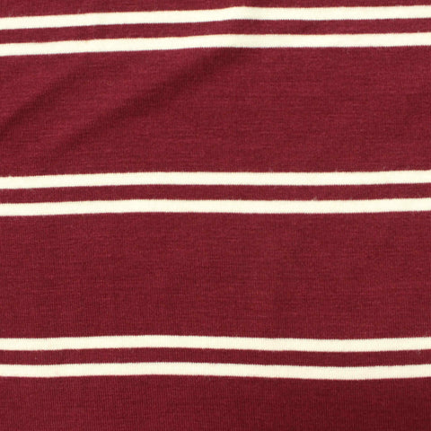 Burgundy Diagonal-Stripe Jersey Knit, Viscose