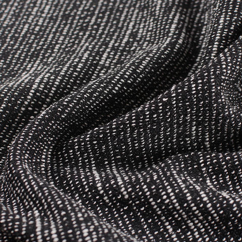 Black Heathered-Marl Chunky Knit, Poly-Cotton, 233 gsm