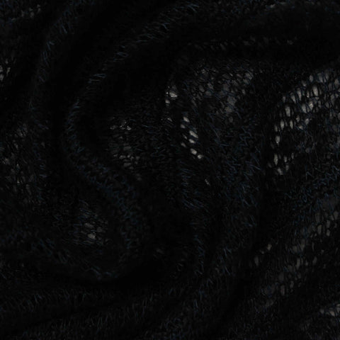 Black Openwork Chunky Knit, Polyester, 205 gsm