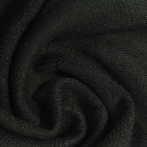 Polyester Cotton Fleece Fabric, 360 gsm, 165 cm — Black