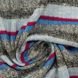 Light Blue Horizontal-Stripe Rib Knit, Poly-Viscose — photo 3