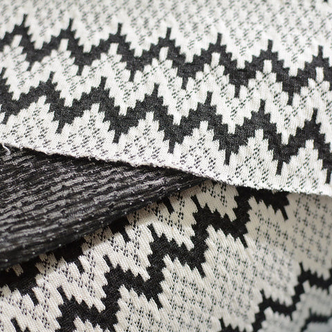 Black Zigzag Chunky Knit, Poly-Cotton, 190 gsm