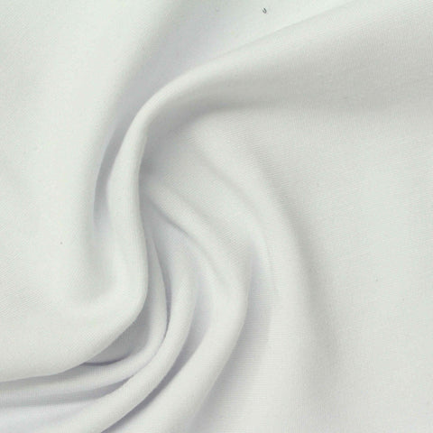 Viscose Nylon Stretch Ponte Knit Fabric, 310 gsm, 160 cm — White