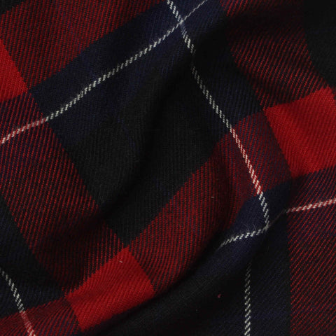 Red Plaid Woven, Poly-Viscose, 200 gsm