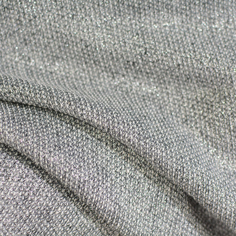 Heather Grey Marl French Terry, Metallic-Cotton