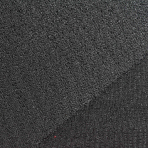 100% Polyester Waffle Knit Fabric, 227 gsm, 190 cm — Black