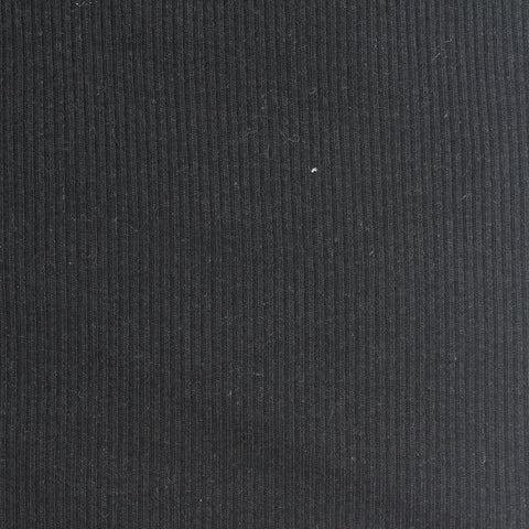 Cotton Stretch Rib Knit Fabric, 220 gsm, 170 cm — Black