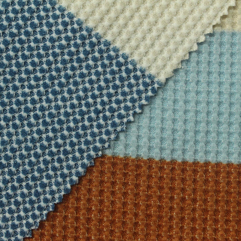 Cream Horizontal-Stripe Waffle Knit, Polyester