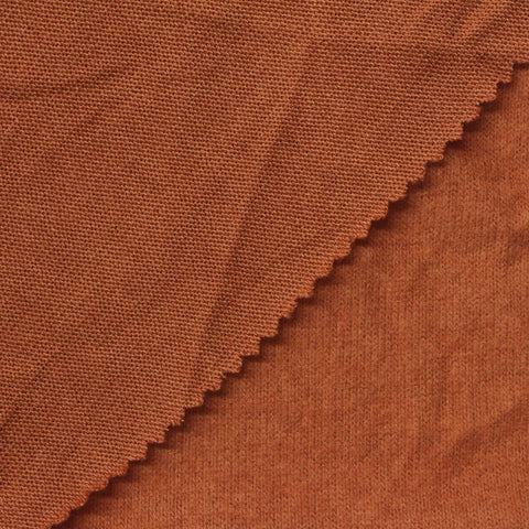 Brushed Polyester Viscose Stretch Chunky Knit Fabric, 200 gsm, 165 cm — Orange