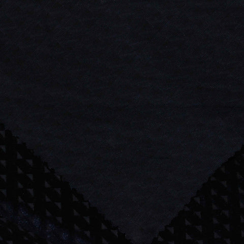 Black Geometric-Triangle Warp Knit, Polyester