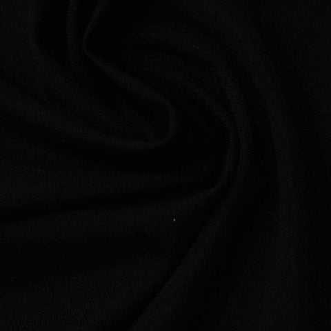 Nylon Viscose Stretch Ponte Knit Fabric, 160 gsm, 150 cm — Black