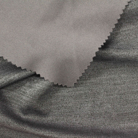 Heather Grey Marl Scuba Knit, Polyester, 260 gsm
