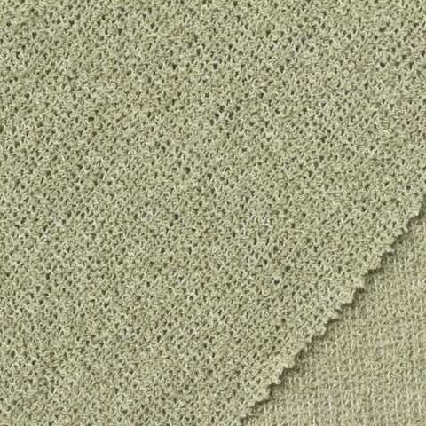 Yarn-Dyed Brushed Polyester Cotton Chunky Knit Fabric, 260 gsm, 155 cm — Khaki