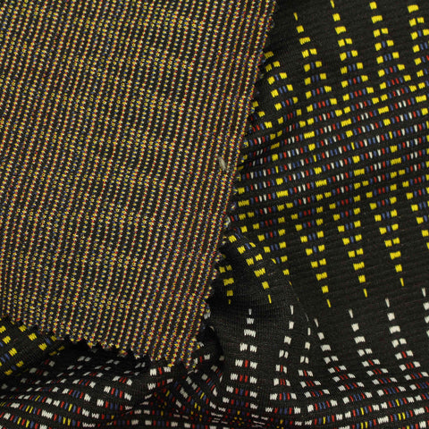Jacquard Polyester Stretch Knit Fabric, 216 gsm, 160 cm — Black