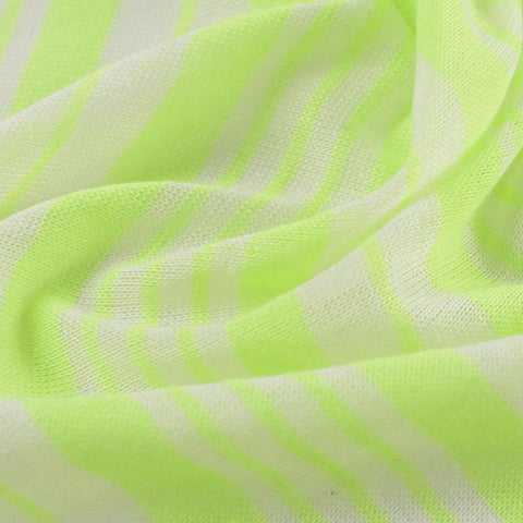 Lime Vertical-Stripe Jersey Knit, Polyester