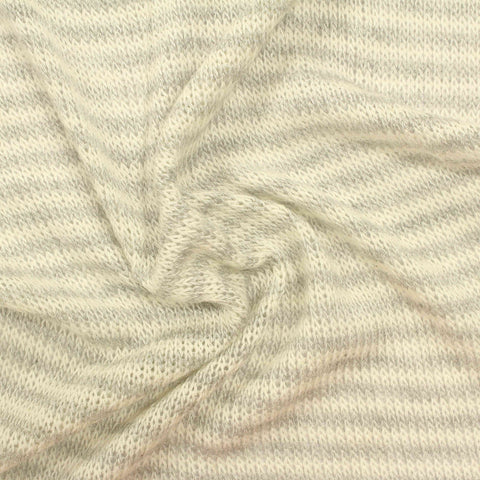 Light Grey Horizontal-Stripe Chunky Knit, Viscose, 158 gsm