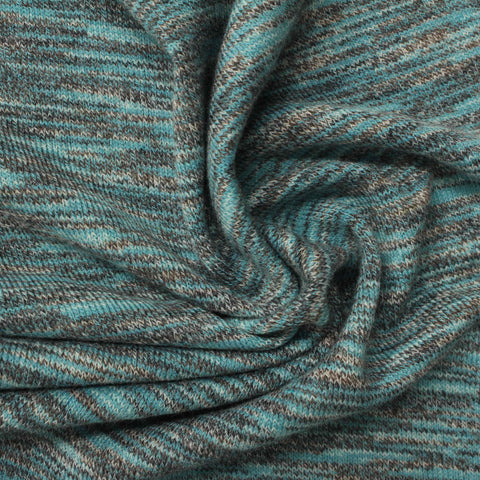 Teal Marl Chunky Knit, Poly-Viscose