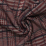 Burgundy Plaid Knit, Poly-Viscose — photo 3