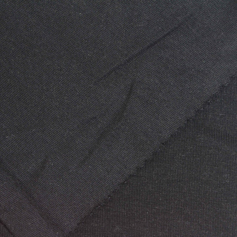 Tencel Lyocell Wool Stretch Jersey Knit Fabric, 140 gsm, 155 cm — Black, ref EF-263145