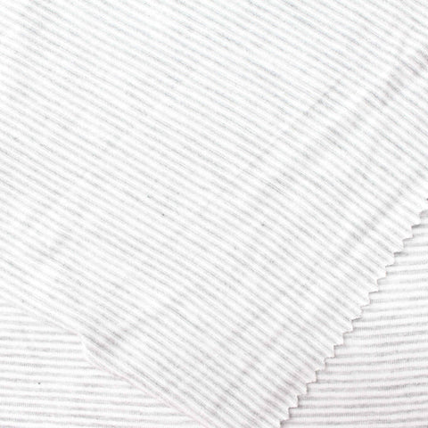 Light Grey Horizontal-Stripe Jersey Knit, 173 gsm
