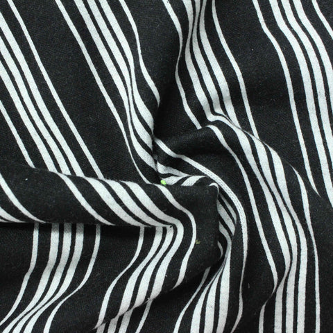 Black Vertical-Stripe Jacquard, Polyester, 368 gsm