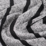 Black Vertical-Stripe Chunky Knit, Poly-Cotton — photo 3