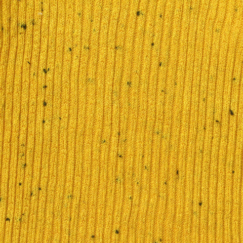 Yellow Marl Rib Knit, Viscose-Poly, 240 gsm
