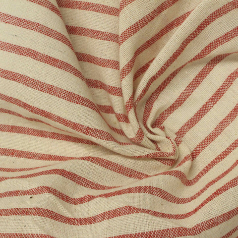 Red Horizontal-Stripe Woven, Poly-Cotton