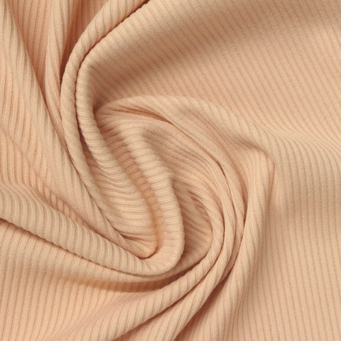 Nylon Stretch Rib Knit Fabric, 210 gsm, 175 cm — Beige