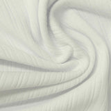 Brushed Polyester Viscose Stretch Rib Knit Fabric, 300 gsm, 160 cm — White — photo 3