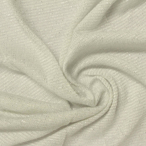 Polyester Metallic Chunky Knit Fabric, 185 gsm, 165 cm — Beige