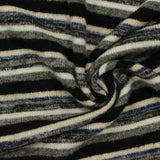 Black Horizontal-Stripe Knit, Viscose-Poly — photo 3