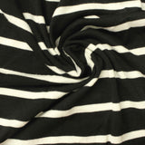 Black Diagonal-Stripe Jersey Knit, Viscose — photo 3