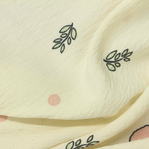 Yellow Flowers Woven, Polyester