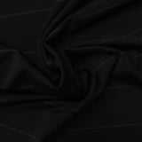 Black Pinstripe Jersey Knit, Polyester — photo 3