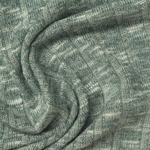 Off-White Marl Rib Knit, Viscose-Poly, 250 gsm